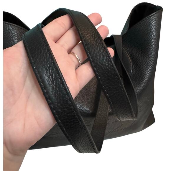 Auth. Burberry Remington Black Grainy Calfskin Leather Tote Bag Large - Picture 7 of 16